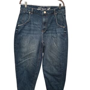 Seven7 Women's High Rise Barrel Jeans in Deep Blue